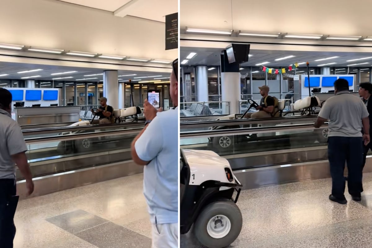 Chaos-Fahrt am Flughafen: Betrunkener klaut Golfkart und hinterlässt Schneise der Verwüstung