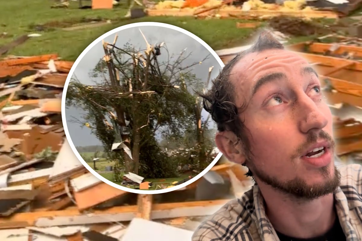 Tornado rips Illinois home apart – and the man inside captures it all on video