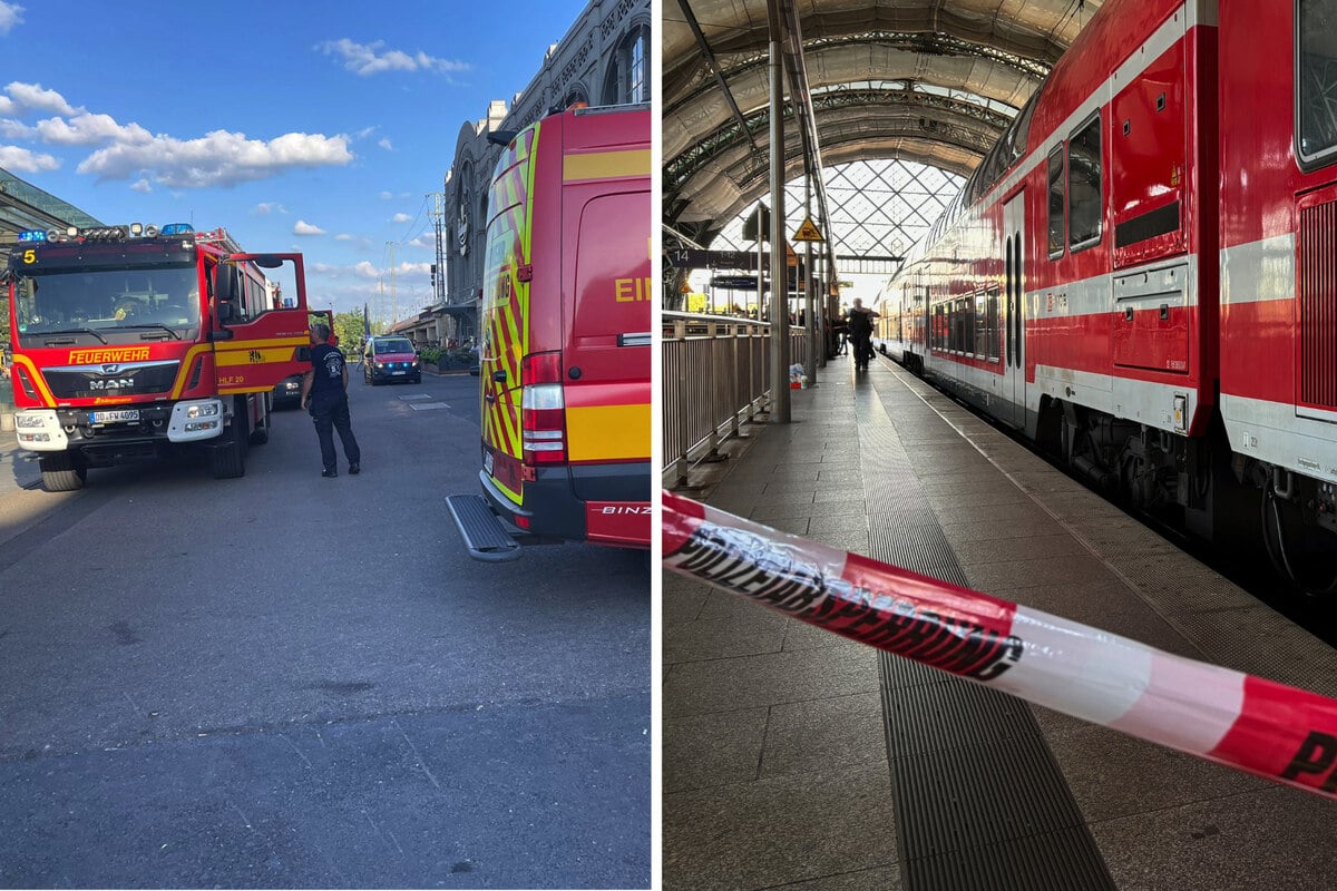 Notfall am Dresdner Hauptbahnhof: Person mit E-Roller unter Zug gestürzt!