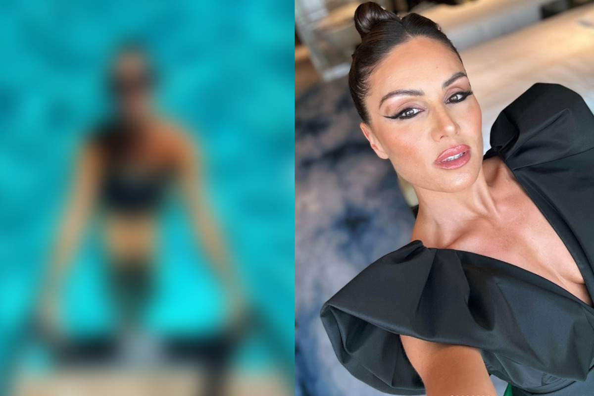 Nazan Eckes chapotea sexy en la piscina de Mallorca: ‘Maldita sea’