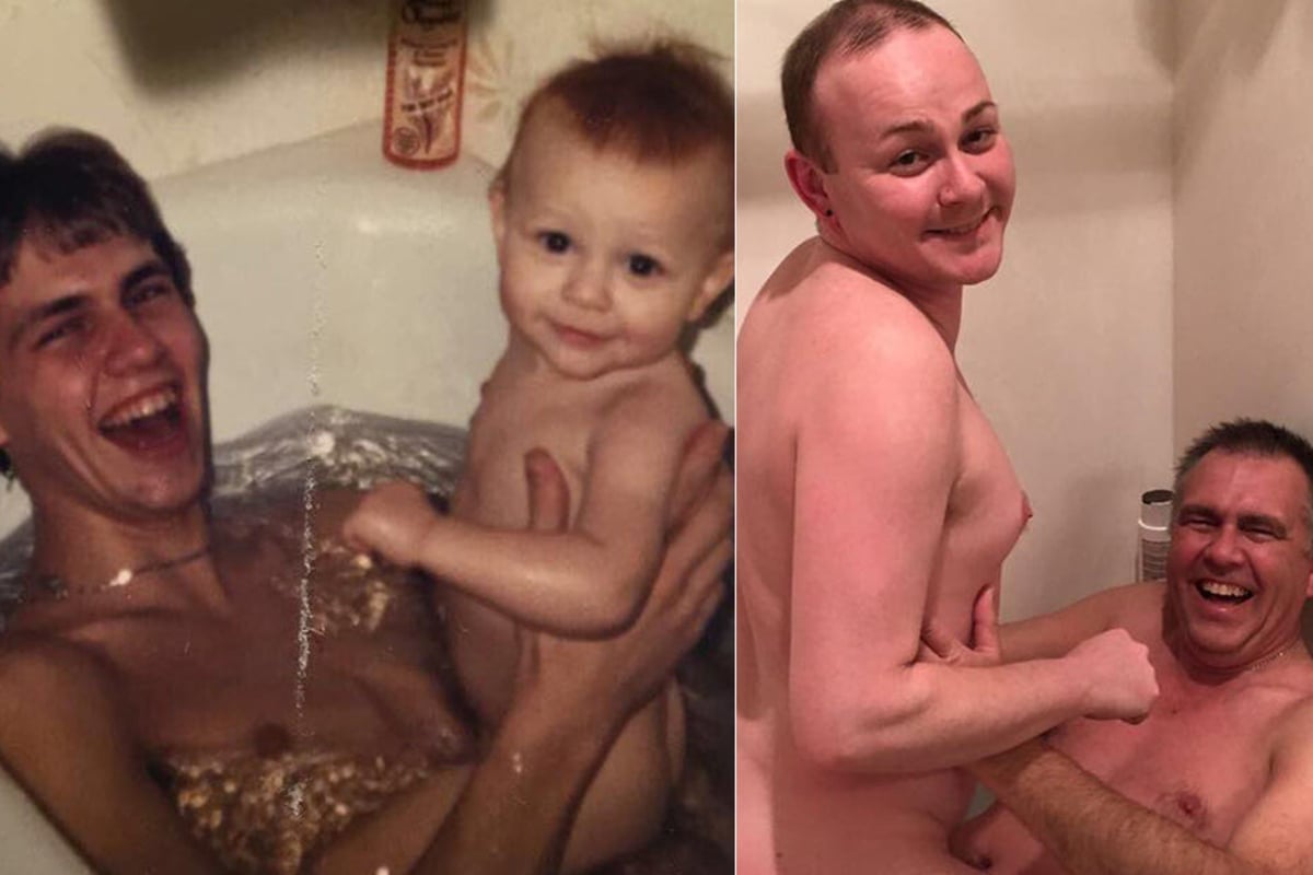 Vater Und Sohn Stellen Altes Nackt Bild Nach So Reagiert Das Internet