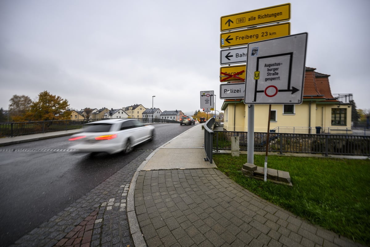 Vollsperrung! Arbeiten An Der B173 In Flöha Gehen In Die Zweite Runde