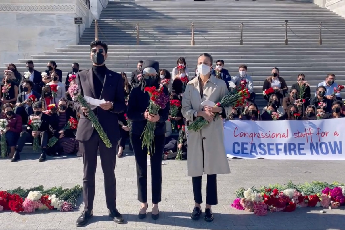 Congressional staffers walk out in support of Israel-Gaza ceasefire