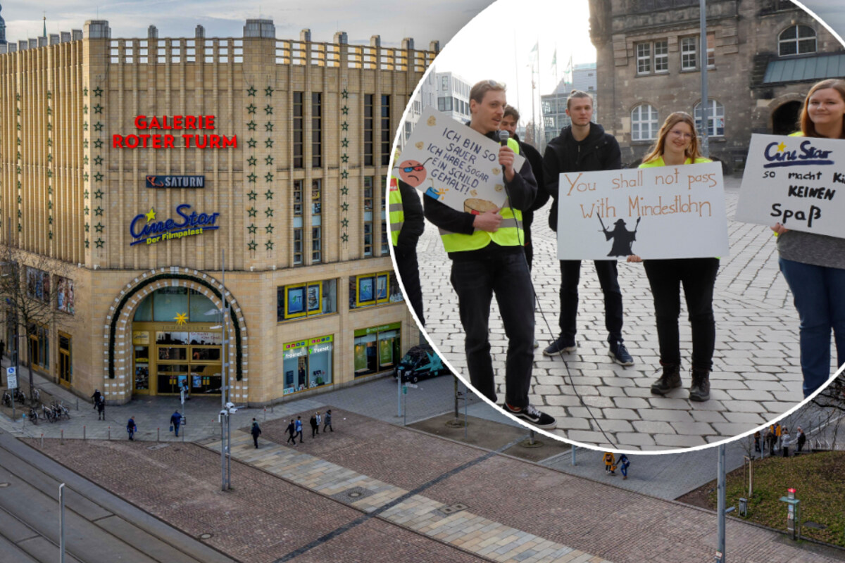 Kino-Streik in Chemnitz: CineStar-Mitarbeiter gehen für mehr Lohn auf die Straße