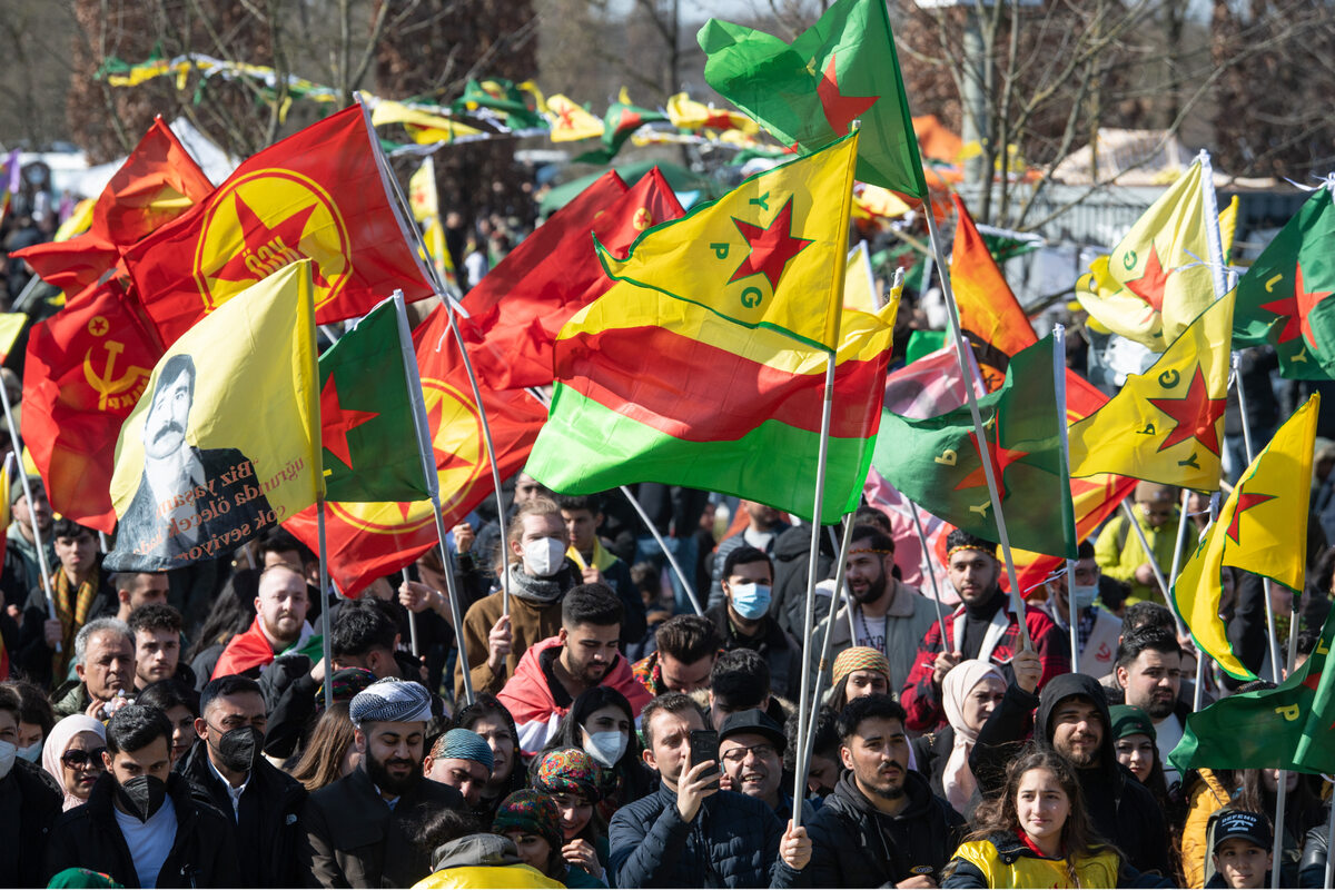 Thousands celebrate the Kurdish New Year festival Newroz in Frankfurt