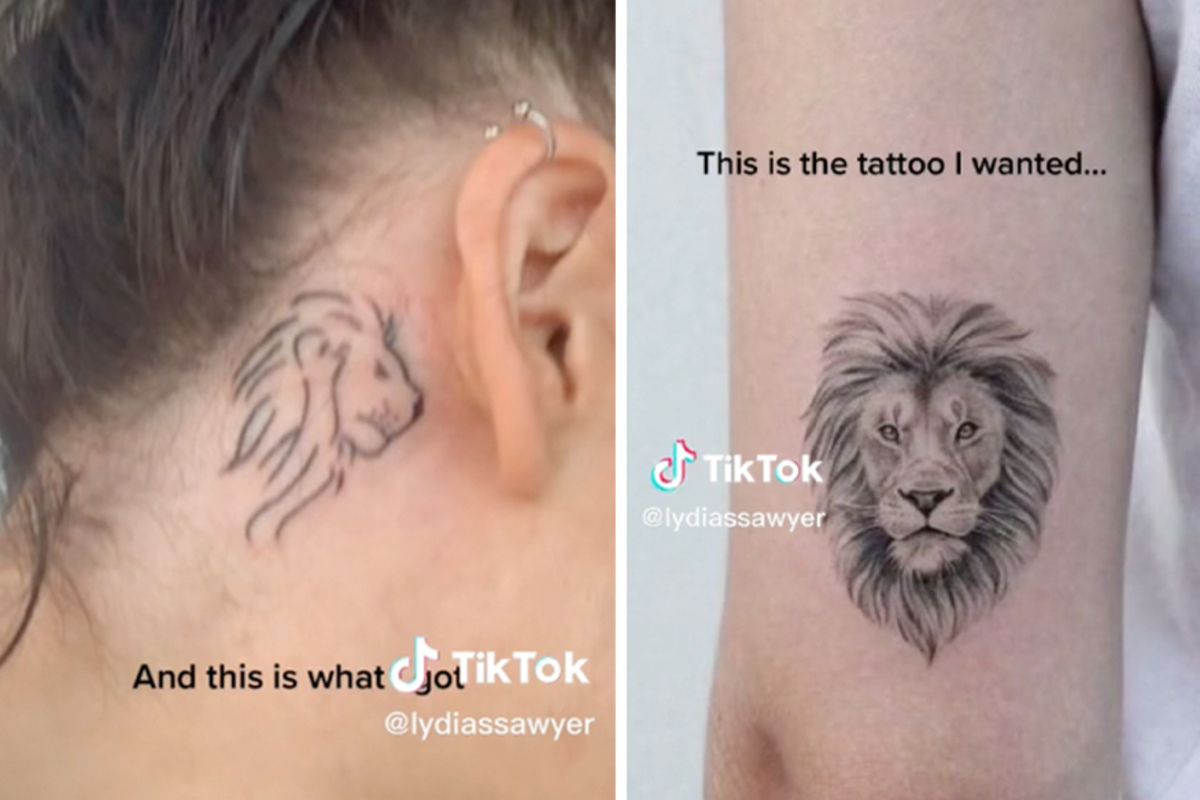 Woman's Leo tattoo goes all kinds of wrong in disastrous mix up | TAG24