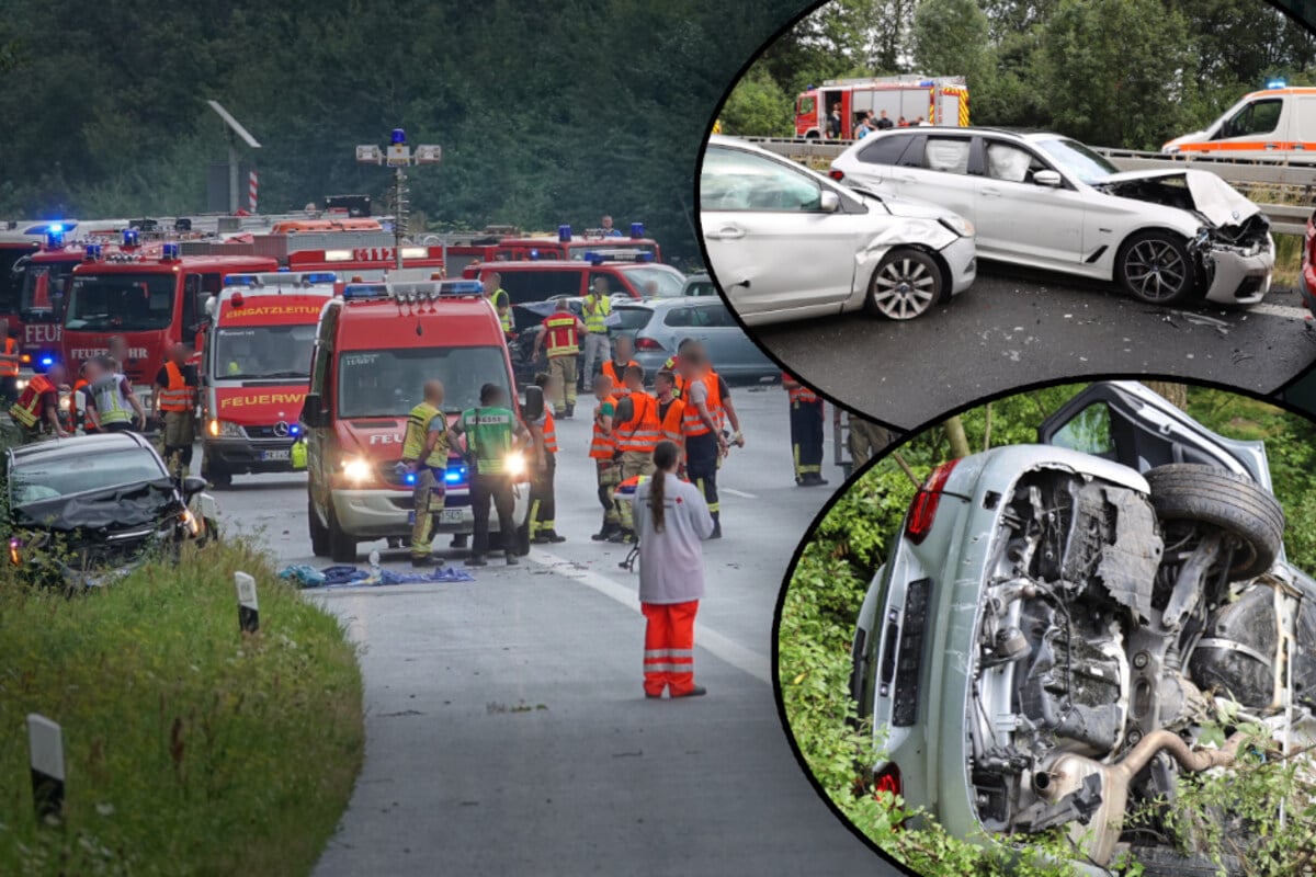 Massencrash auf A4 in Sachsen: Autobahn komplett dicht, 25 Autos beteiligt!