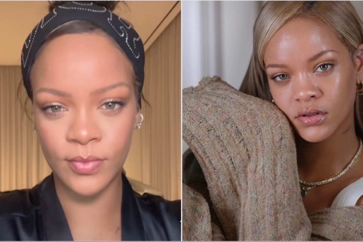 Rihanna reveals her beauty secrets as she flaunts flawless skin for Fenty(00)