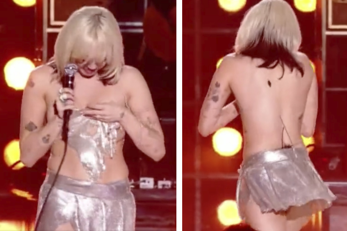 Top versagt bei Silvestershow: Miley Cyrus steht oben ohne auf der Bühne -  n-tv.de