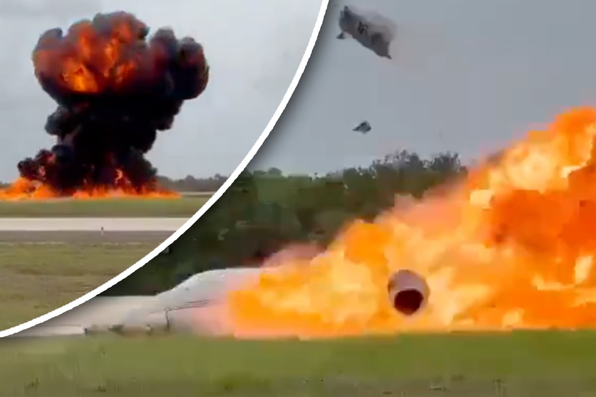 Kleinflugzeug explodiert bei Landung: Riesiger Feuerball, zw