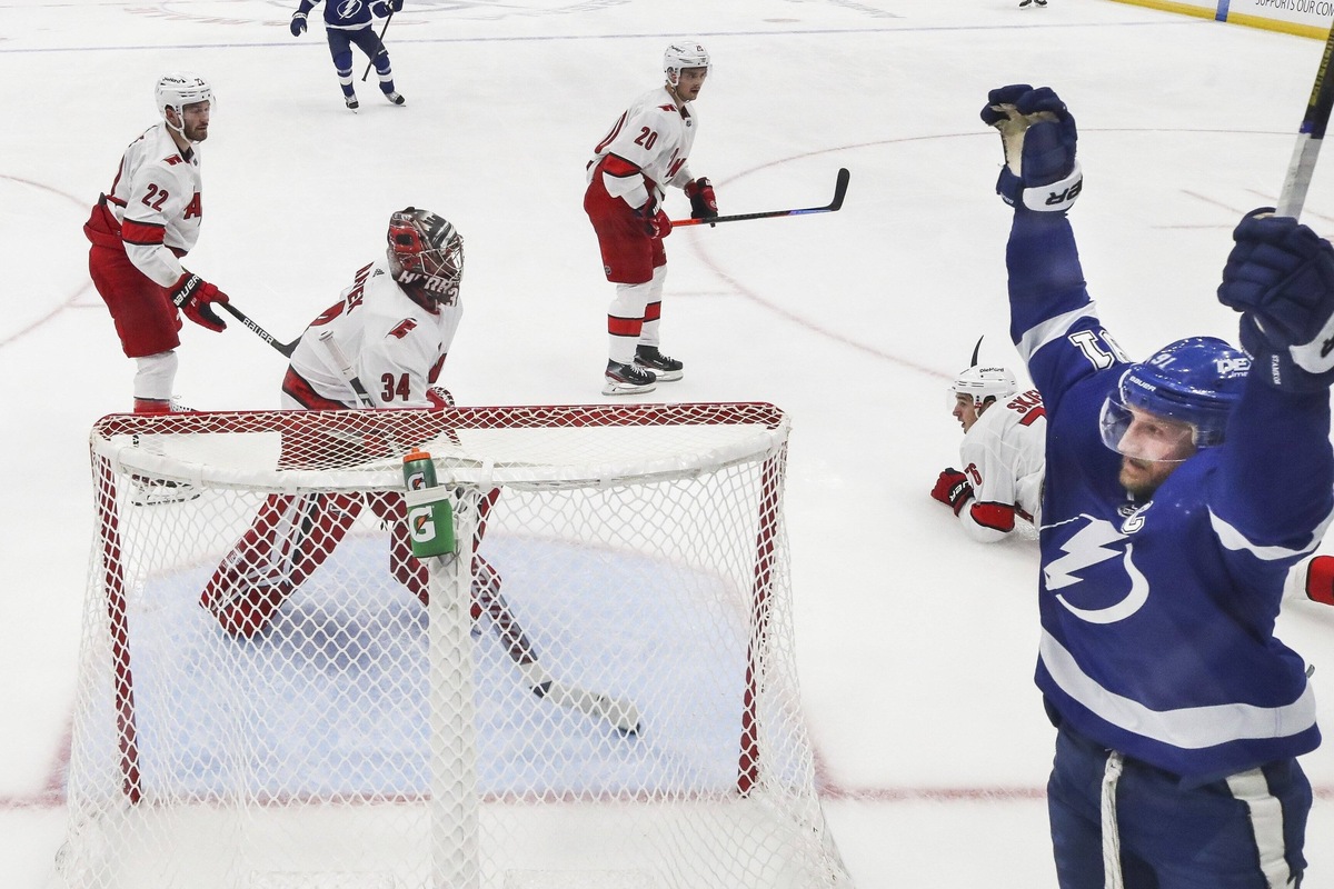 NHL Playoffs The Lightning overpower the Canes in a highscoring