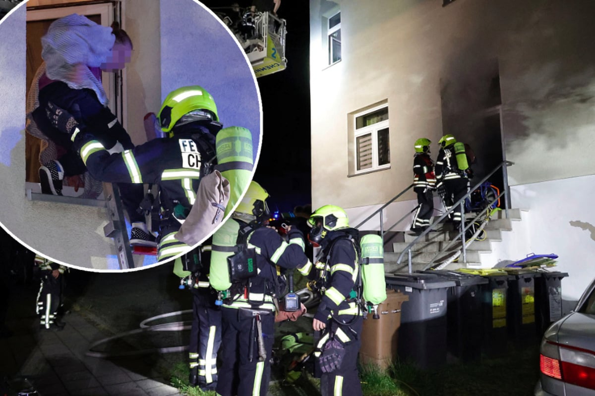 Schwere Brandstiftung! Kellerbrand in Chemnitz bringt zwei Bewohner ins