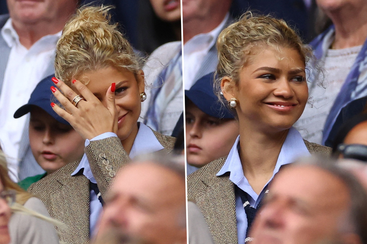 Zendaya continues tenniscore streak with menswear Wimbledon look