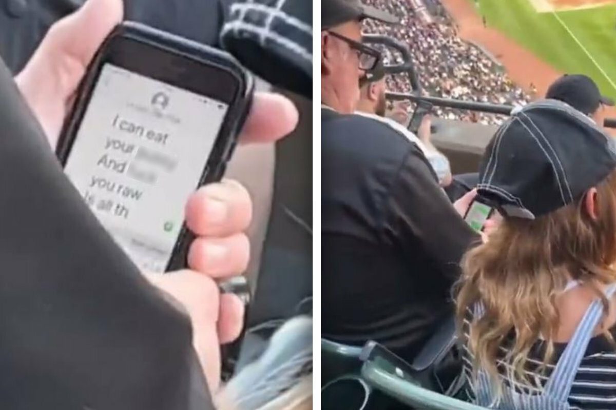 Sex-Chat beim Baseball: Mann sendet perverse Nachricht, während Kind daneben sitzt