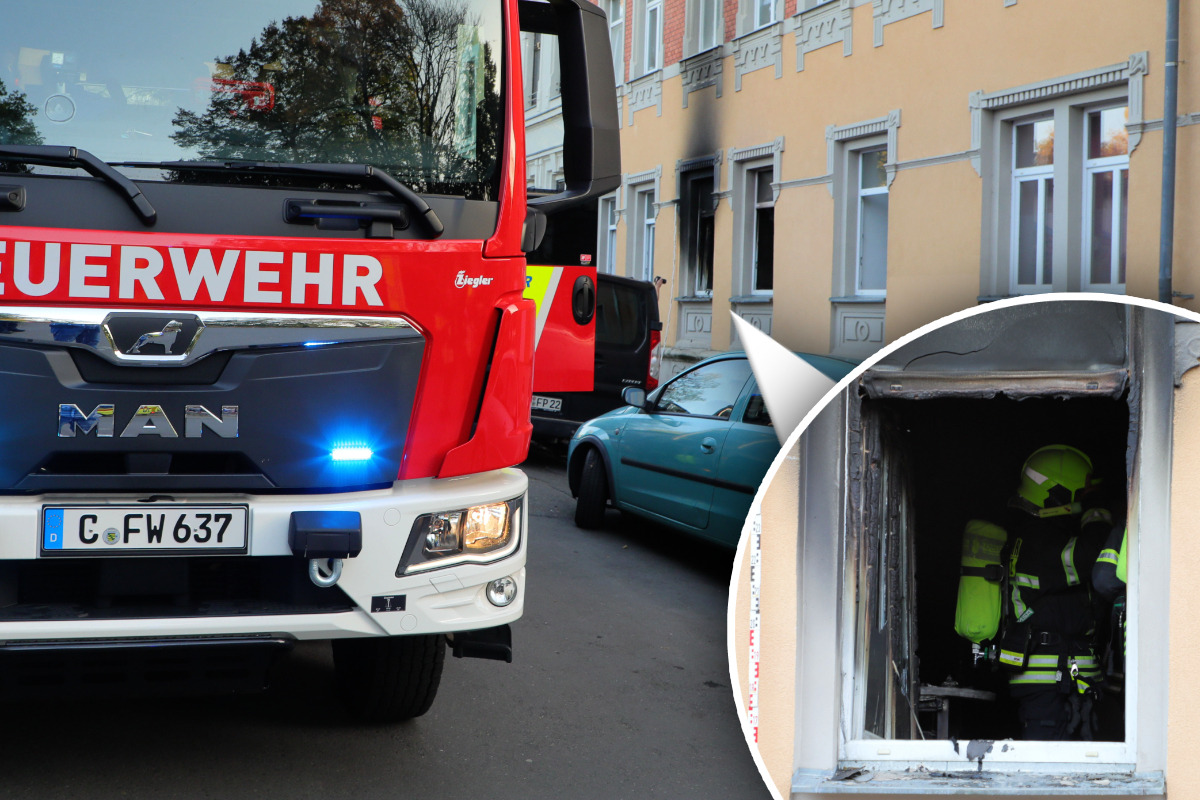 Chemnitzer Wohnung in Flammen: Silvester-Knaller durchs Fenster geworfen?