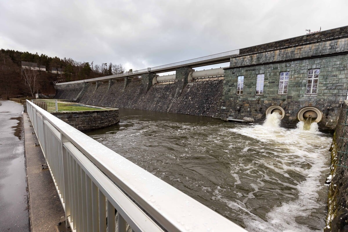 Talsperre Pirk wird abgesenkt und Vorsperre geräumt