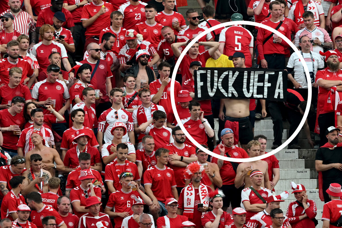 EM 2024: Dänische Fans sorgen mit diesem Banner für Ärger! UEFA greift durch