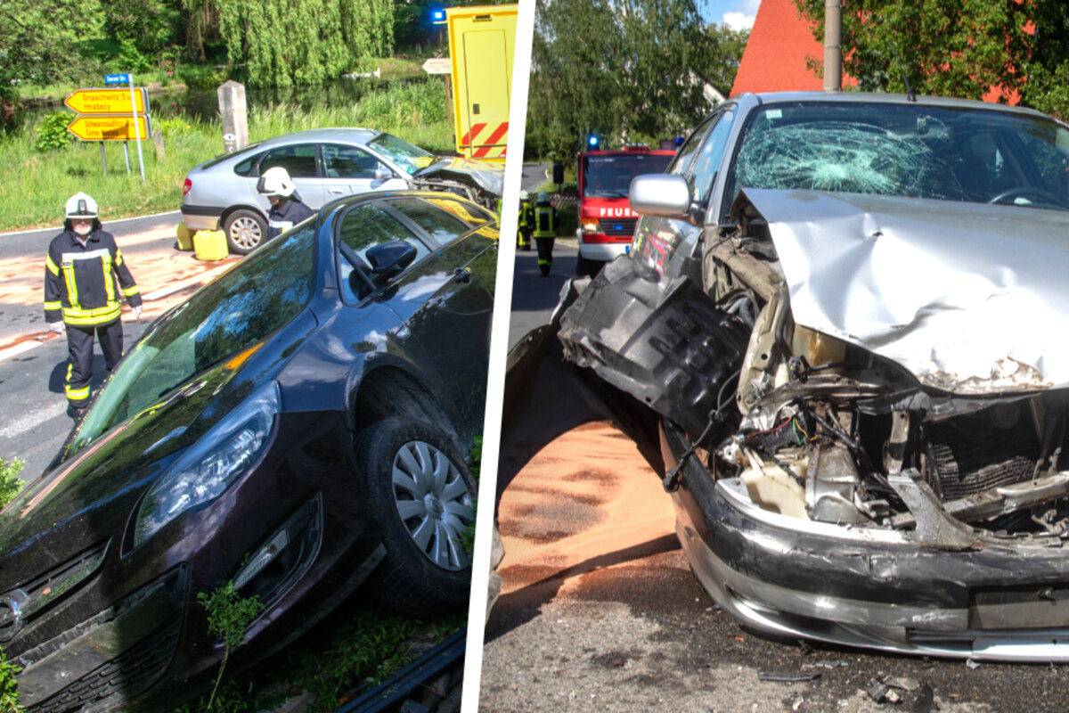 Heftiger Unfall Bei Bautzen: Opel Kracht Nach Vorfahrtsfehler In Toyota ...