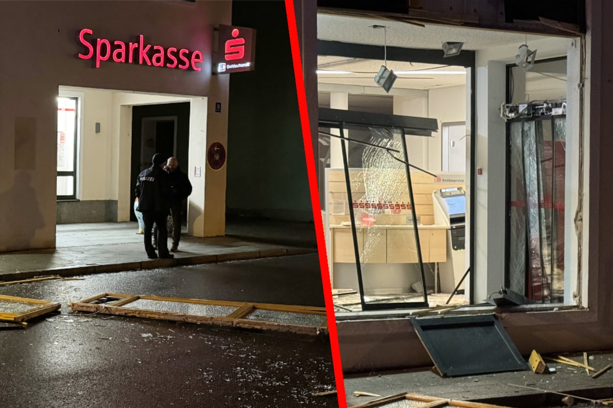 Geldautomat gesprengt: Explosion zerstört halbe Sparkassen-Filiale