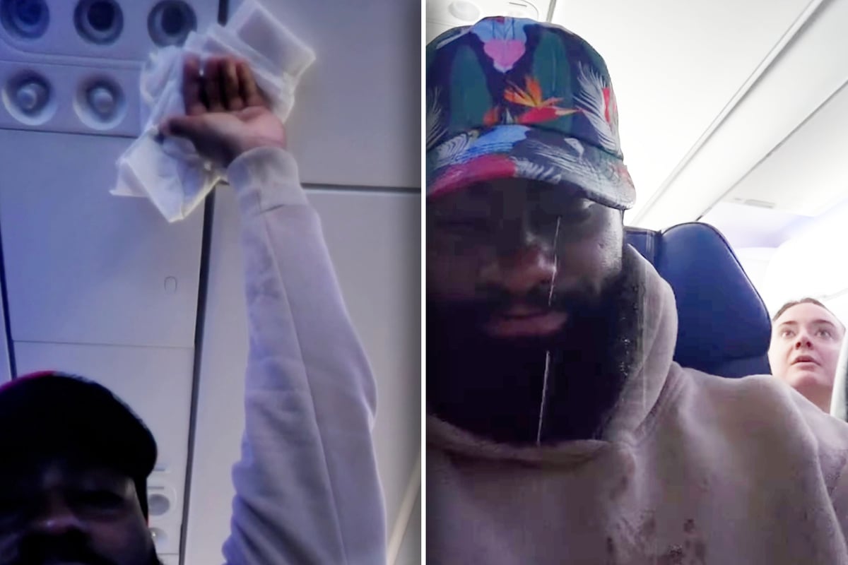 Flüssigkeit durchnässt Passagier auf Flug: Was dann herauskommt, macht ihn richtig nervös