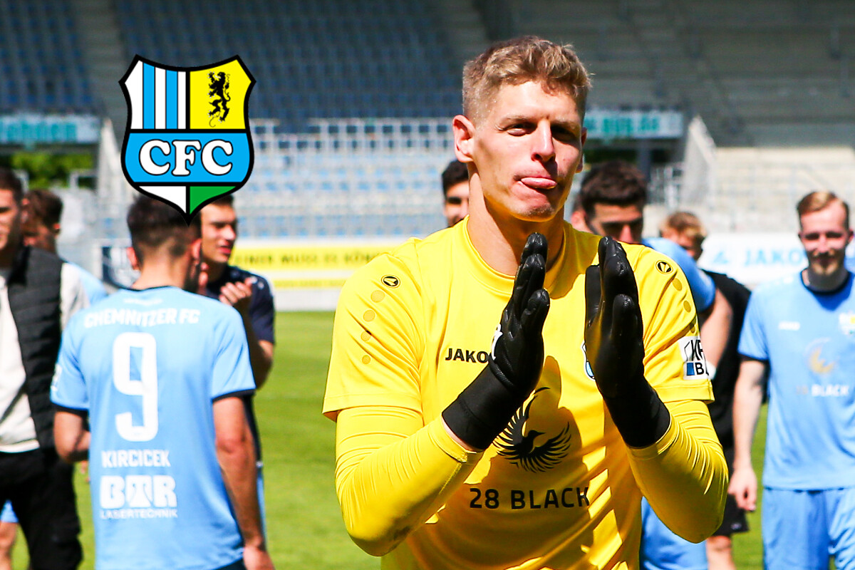 Chemnitzer FC StammTorhüter Jakub Jakubov vom Aus beim CFC kalt
