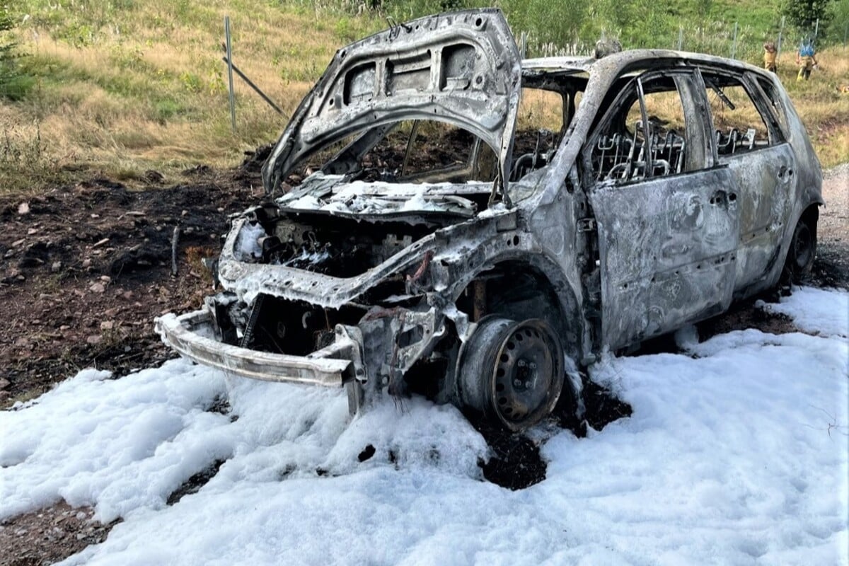 Auf-Waldweg-Auto-geht-in-Flammen-auf