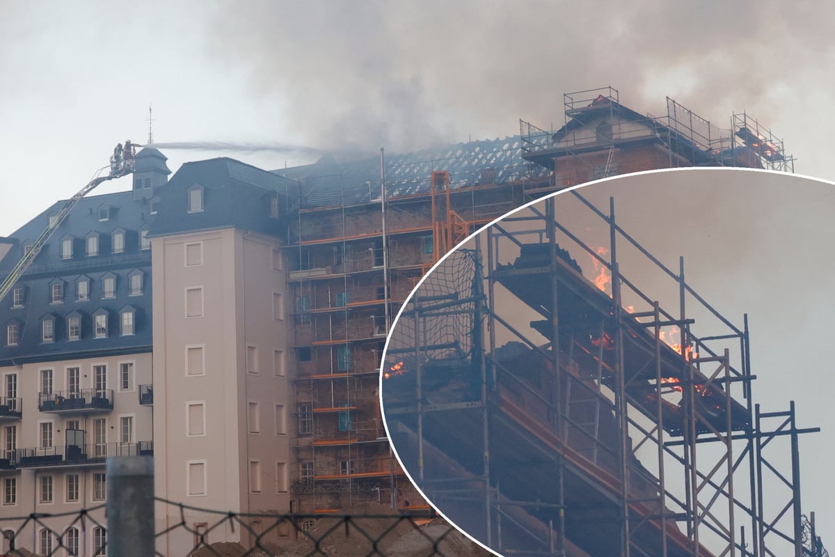 Dichter Rauch steigt empor: Feuerwehr kämpft gegen Flammen auf Baustelle in Flöha!