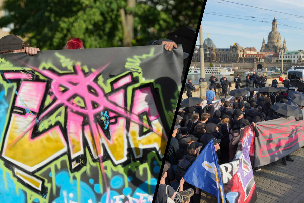 Hunderte auf Dresdens Straßen unterwegs: Linke Demonstranten solidarisieren sich mit Lina E.