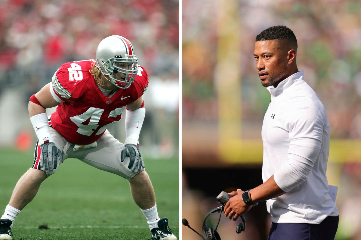 Buckeye Linebackers AJ Hawk, Anthony Schlegel and Bobby Carpenter.