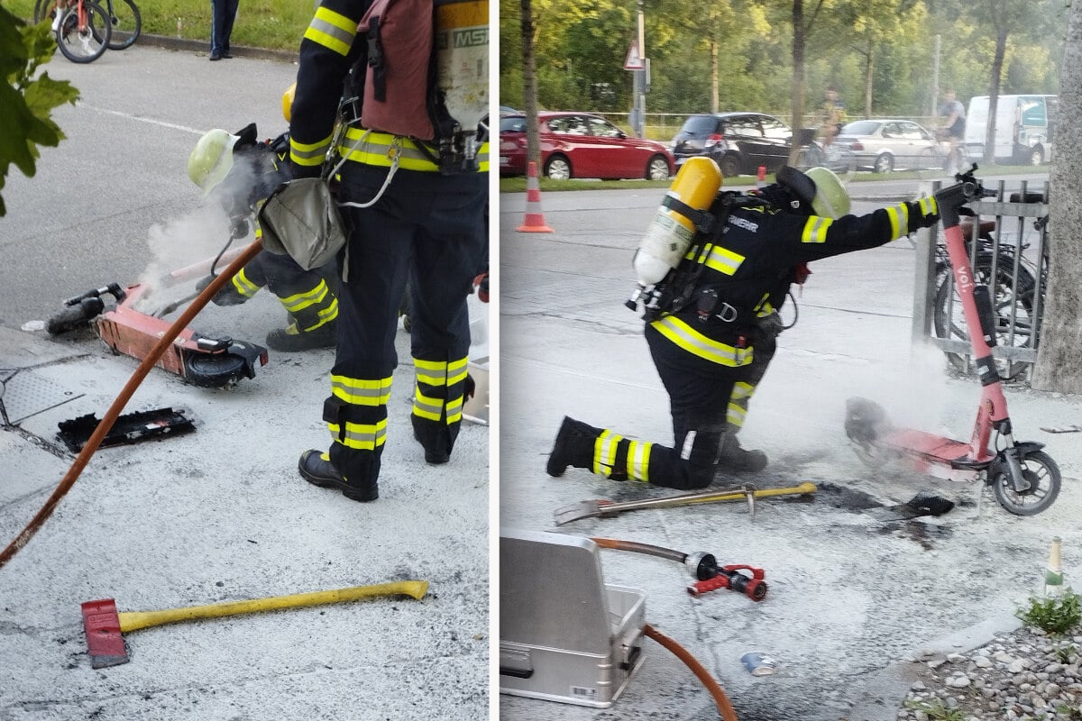 E-Scooter in Flammen fordert Feuerwehr in München