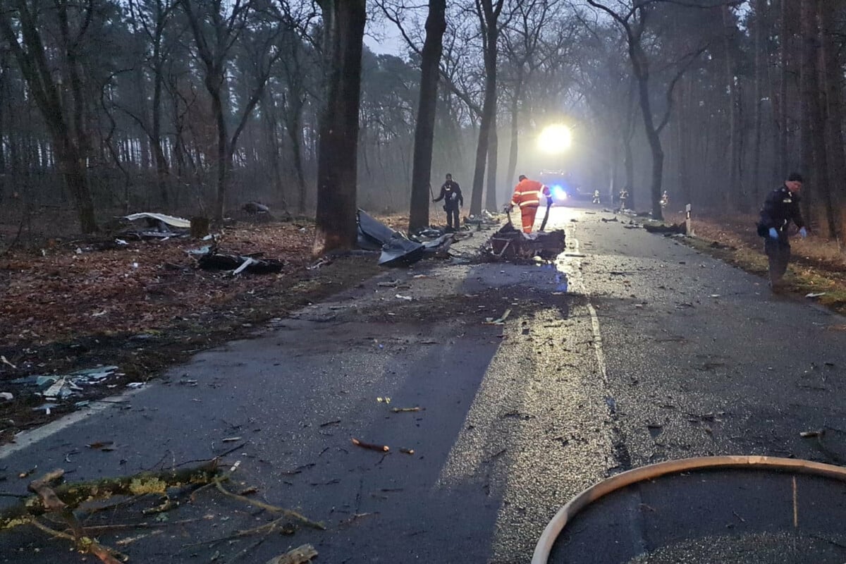 Tödlicher Crash: Tesla Kommt Von Fahrbahn Ab Und Kracht Gegen Bäume