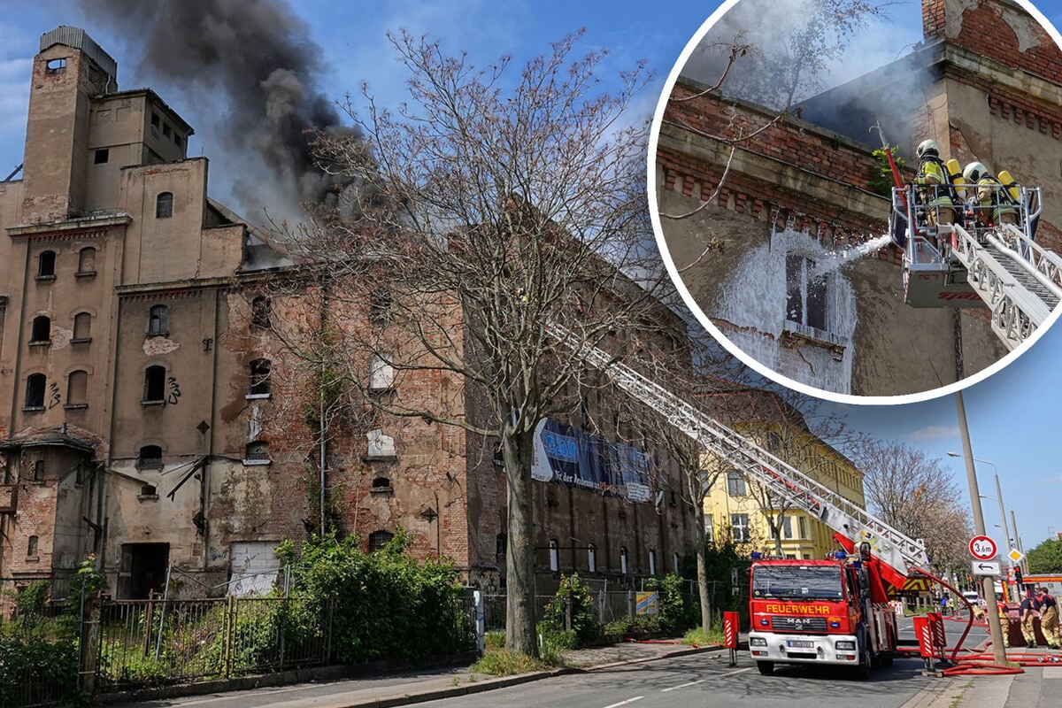 Großbrand in der ehemaligen Malzfabrik: Feuer weitestgehend gelöscht, Einsatz dauert an
