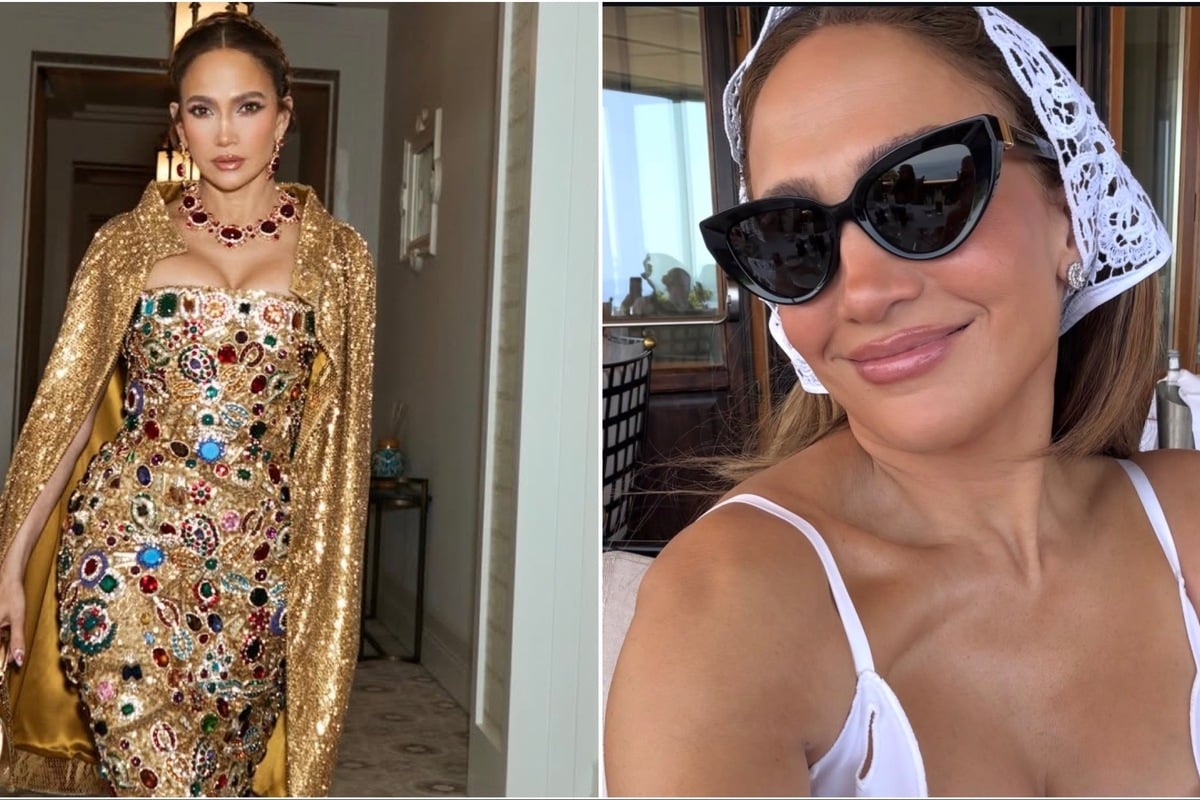 Jennifer Lopez dazzles in bejeweled dress at Paris Fashion Week: "Dolce & Glow"