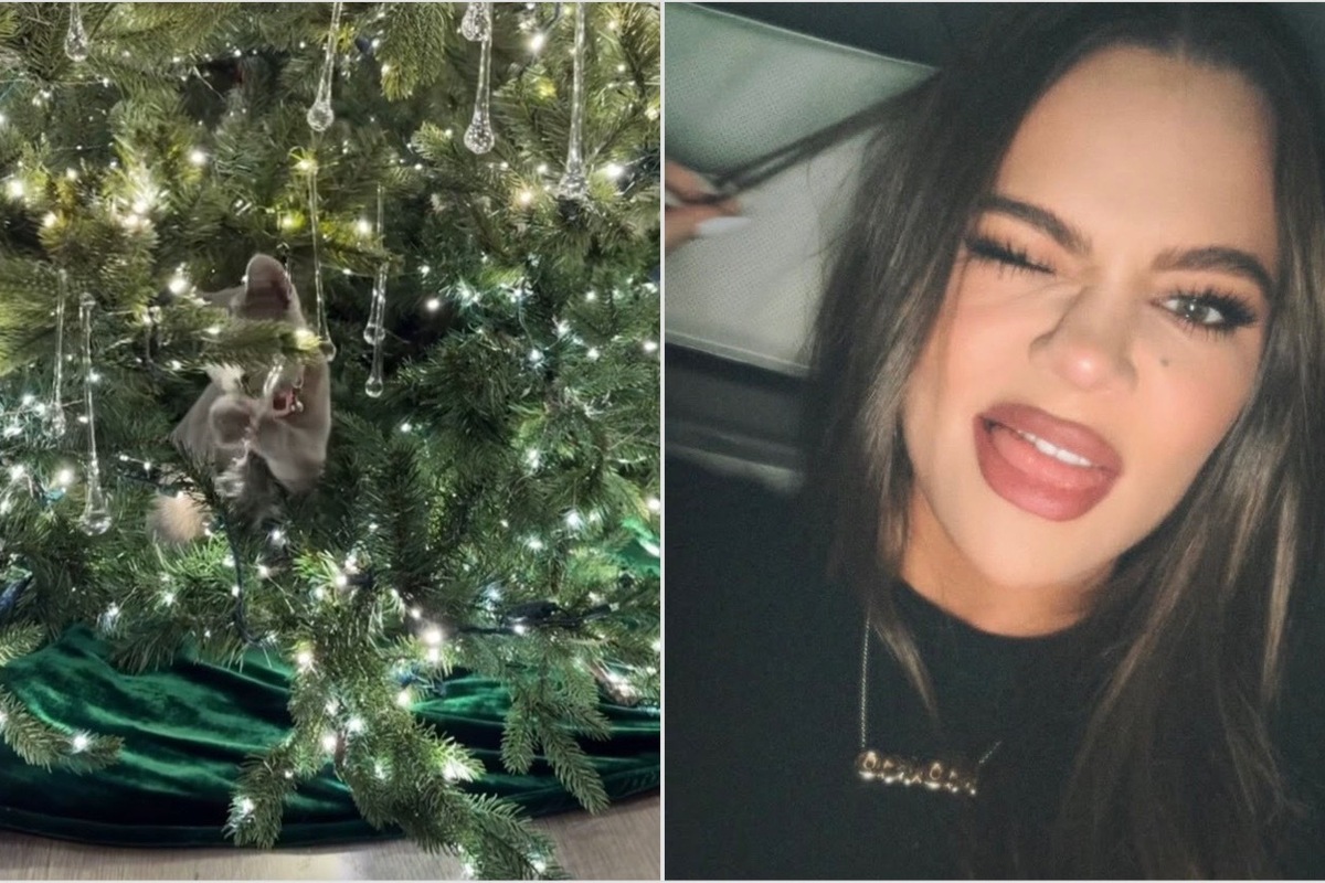 Khloé Kardashian shows off her lavish Christmas decor and adorable pet