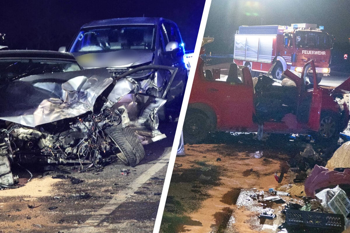 Frontalcrash-auf-Bundesstra-e-Vier-Personen-schwer-verletzt