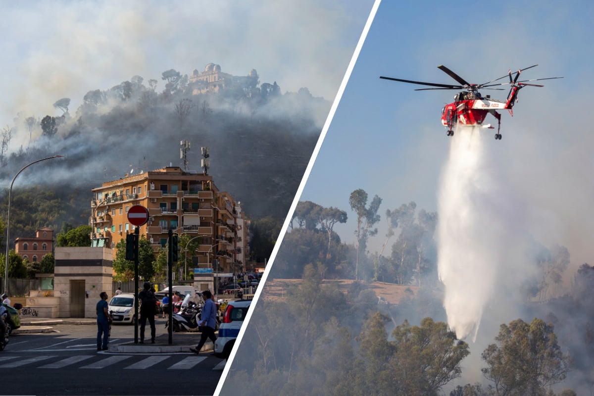 Dichter Rauch über Rom: Großbrand hält Feuerwehr in Atem!