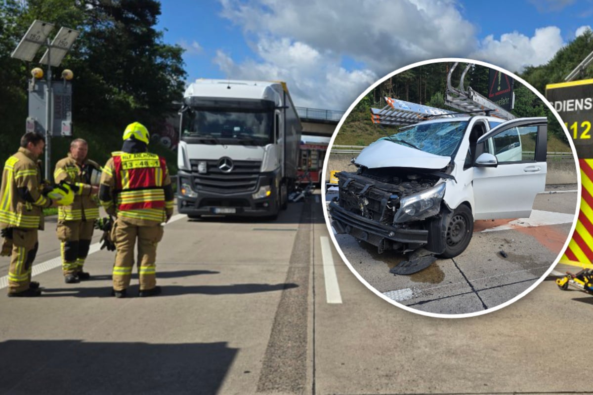 Mercedes-Van kracht gegen Lkw-Anhänger: Ein Toter,