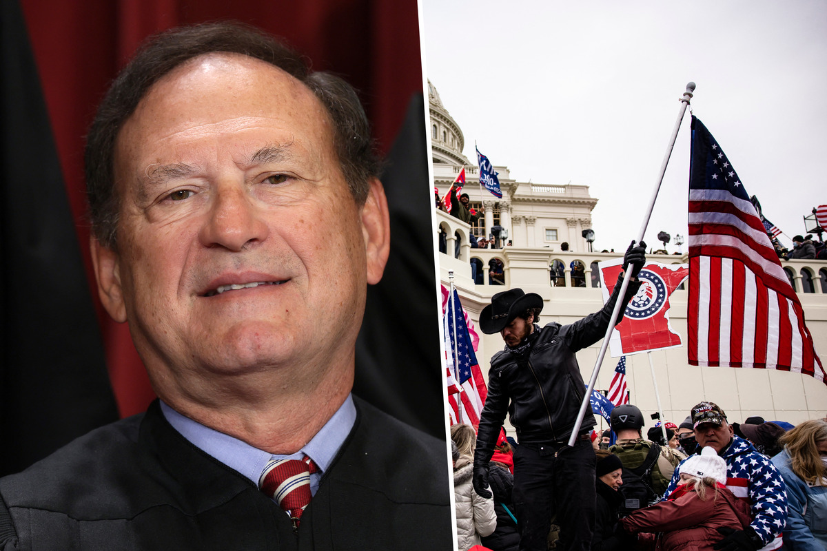 Flag carried by January 6 rioters flown at Supreme Court Justice Samuel ...