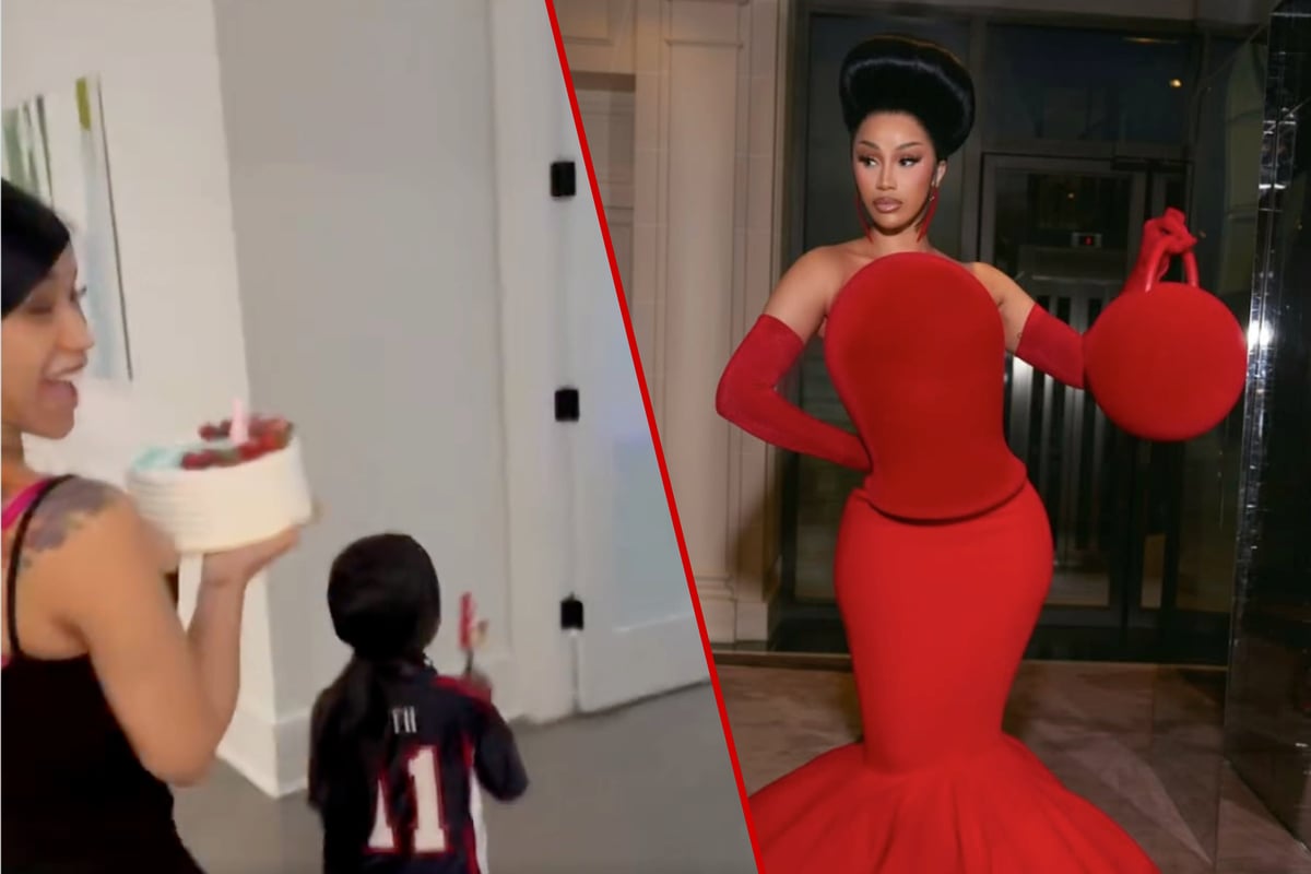 Cardi B dashes home for Kulture's Birthday!