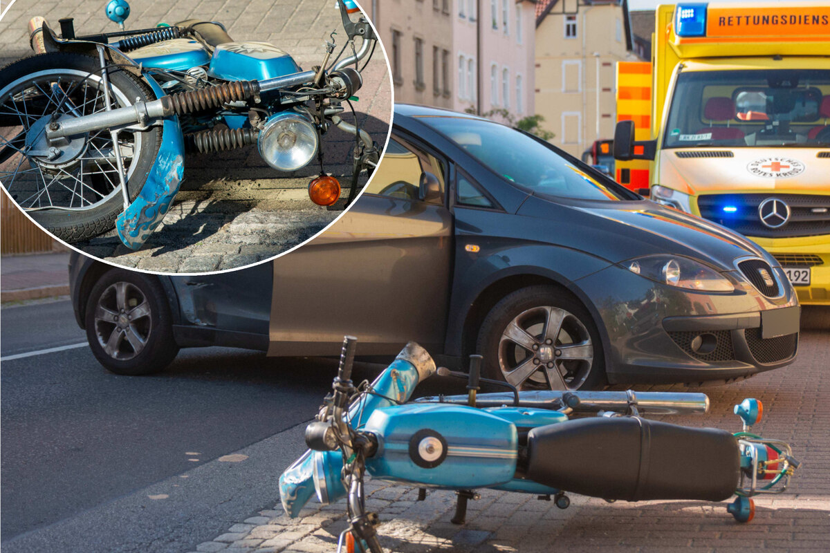 Simson-Fahrer bei Unfall in Zittau schwer verletzt!