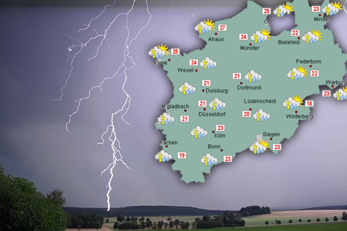 Gewitter-Warnung In NRW! Wetterdienst Rechnet Mit Starkregen, Sturmböen ...