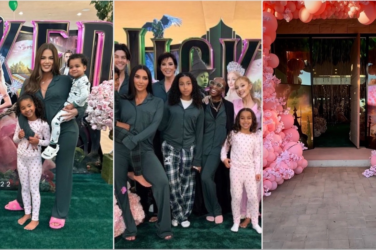 Kim Kardashian hosts family Wicked screening with Ariana Grande and