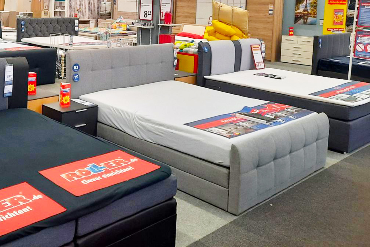 Roller verkauft Boxspringbetten am Sonntag (5.5.) super günstig