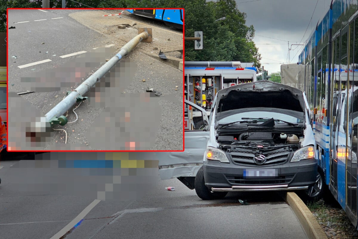 Tödliches Unfall-Drama in Chemnitz: Frau von Ampelmast erschlagen