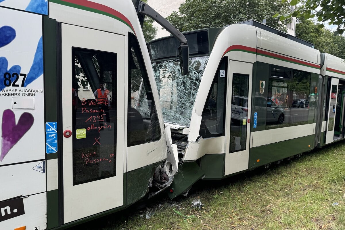Trambahnen krachen in Augsburg ineinander: Rund 20 Menschen verletzt!
