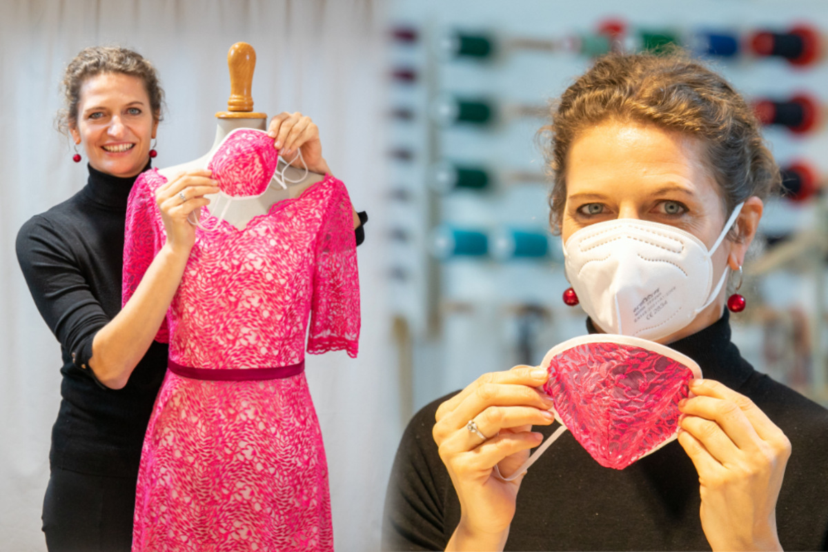 Top!  Dresden designer makes overcoats for masks