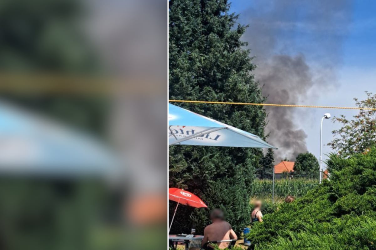 Feuerwehreinsatz in Mittelsachsen: Dunkle Rauchsäule steigt in die Höhe