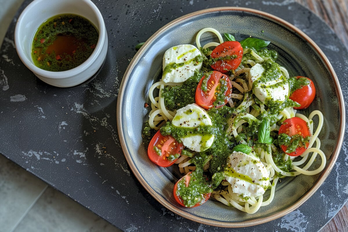 Rezept des Tages: Nudelsalat mit Pesto, Mozzarella und Tomaten