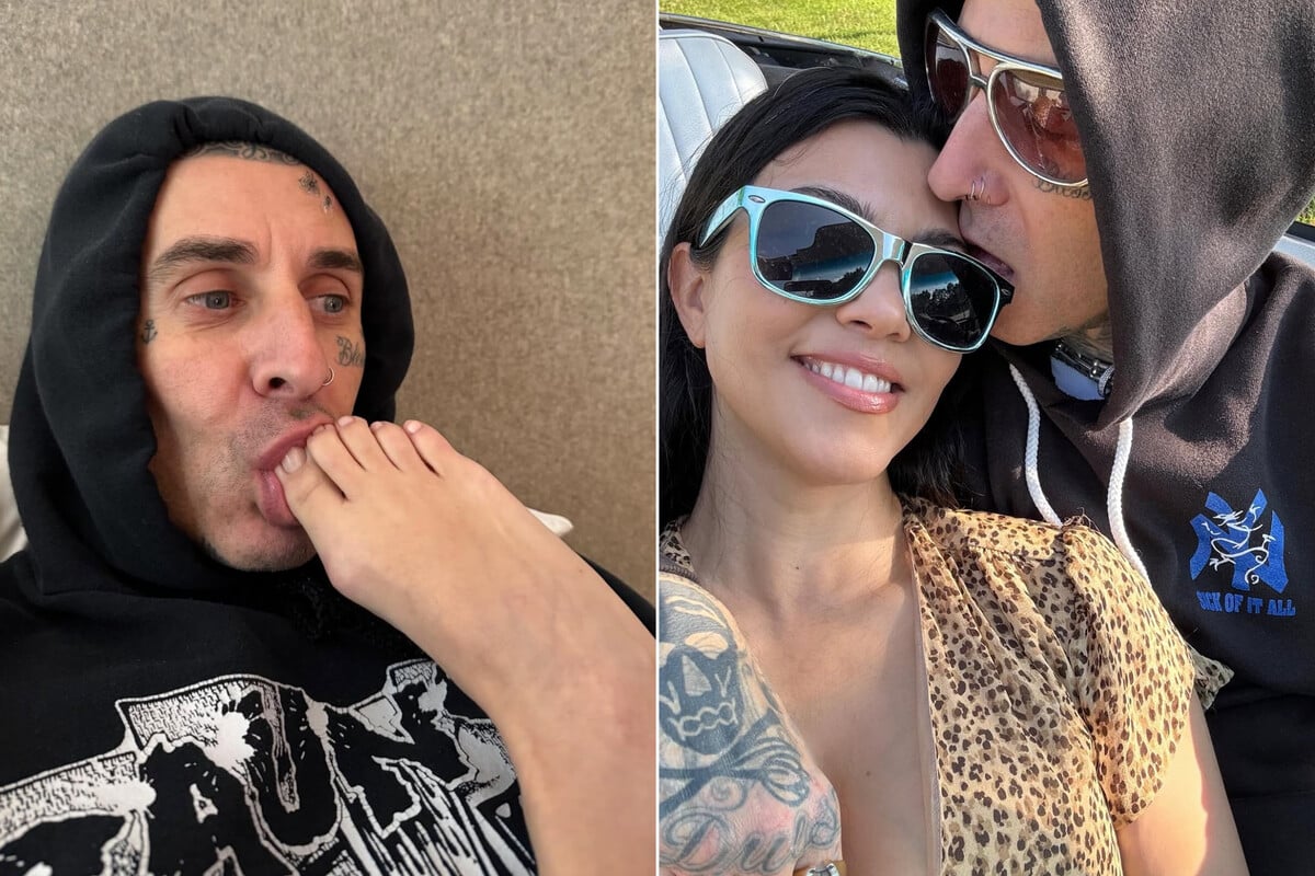 Kourtney Kardashian and Travis Barker get raunchy in wild birthday post