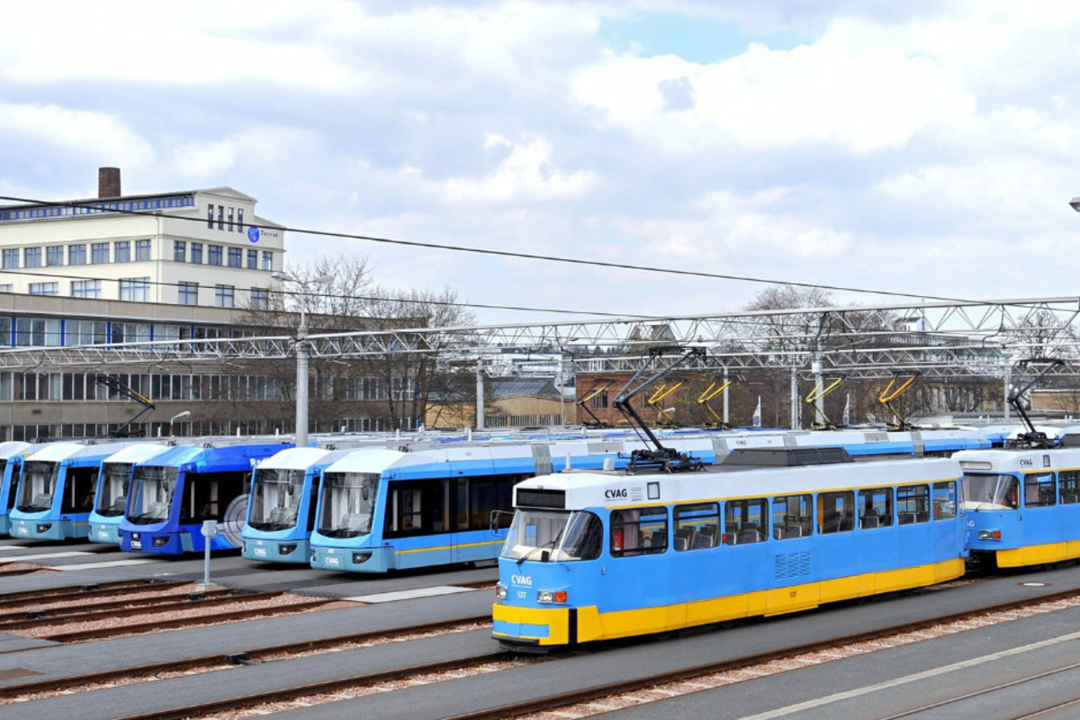 Straßenbahn in Chemnitz beschmiert Bezug zu Leipziger